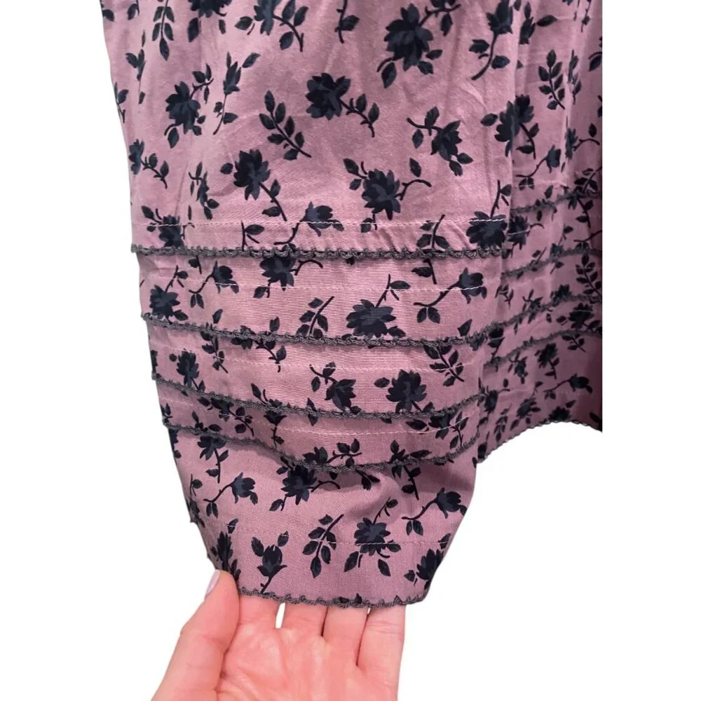 NWT Madewell Tillie Puff-Sleeve Mini Dress in Shadow Blooms - Medium - Purple - Picture 9 of 12